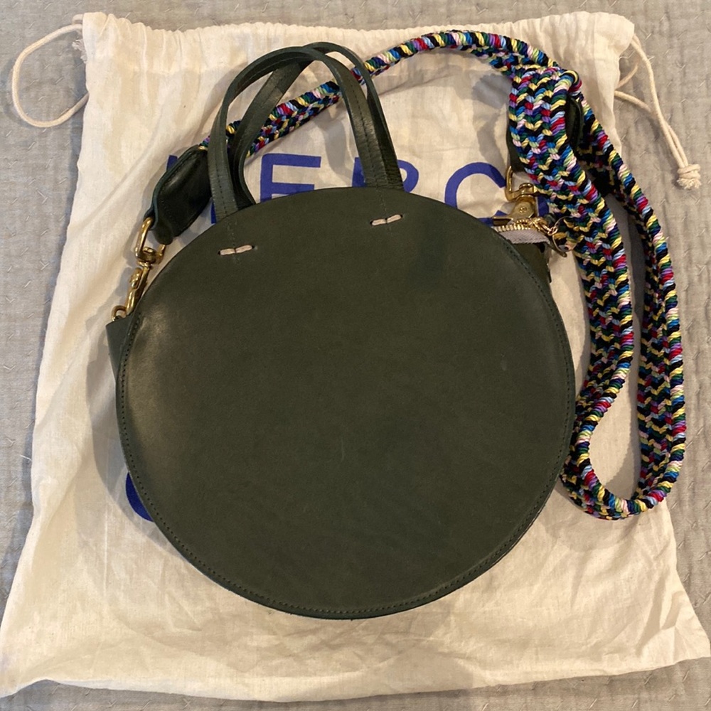 Clare V. Allister bag in green with guitar strap!